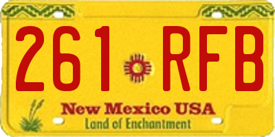 NM license plate 261RFB