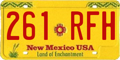 NM license plate 261RFH