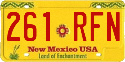 NM license plate 261RFN