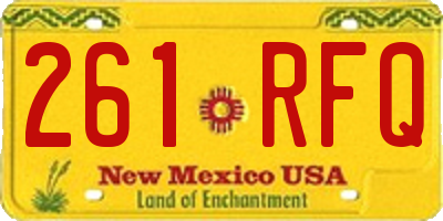 NM license plate 261RFQ