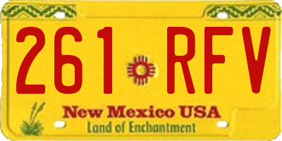NM license plate 261RFV