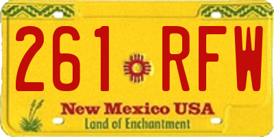 NM license plate 261RFW