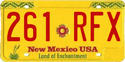 NM license plate 261RFX