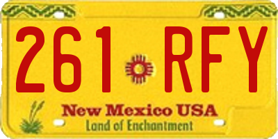 NM license plate 261RFY
