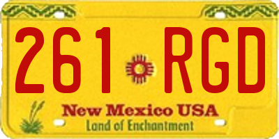 NM license plate 261RGD