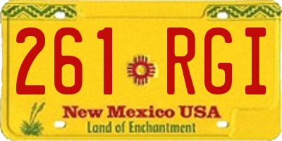 NM license plate 261RGI