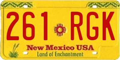 NM license plate 261RGK