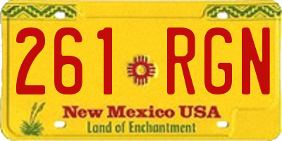 NM license plate 261RGN