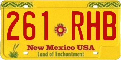 NM license plate 261RHB