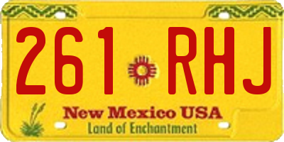 NM license plate 261RHJ