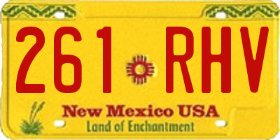 NM license plate 261RHV
