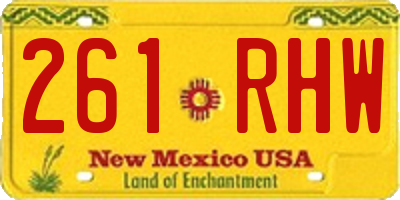 NM license plate 261RHW