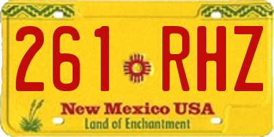 NM license plate 261RHZ
