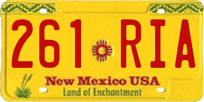 NM license plate 261RIA