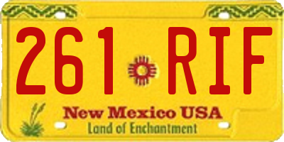 NM license plate 261RIF