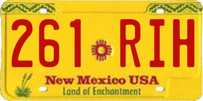 NM license plate 261RIH