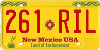 NM license plate 261RIL