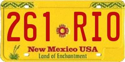 NM license plate 261RIO