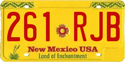 NM license plate 261RJB