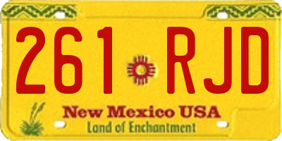 NM license plate 261RJD