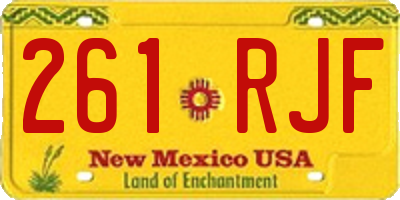 NM license plate 261RJF