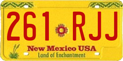 NM license plate 261RJJ