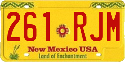NM license plate 261RJM