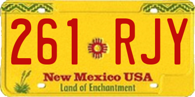 NM license plate 261RJY