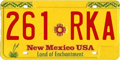NM license plate 261RKA