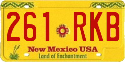 NM license plate 261RKB