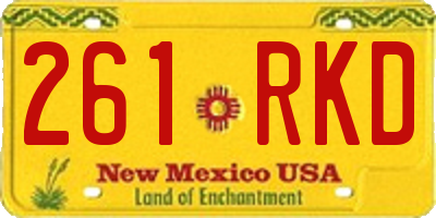 NM license plate 261RKD