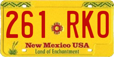 NM license plate 261RKO
