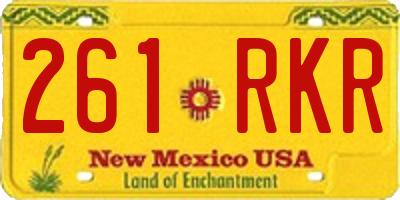 NM license plate 261RKR