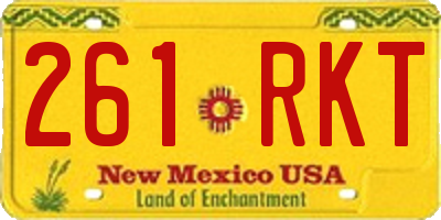 NM license plate 261RKT