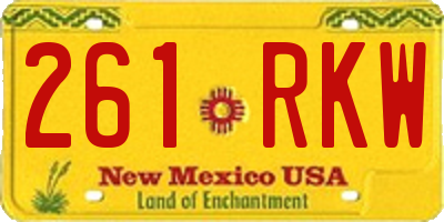 NM license plate 261RKW