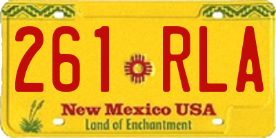 NM license plate 261RLA