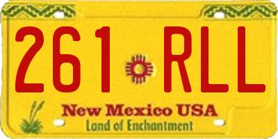 NM license plate 261RLL