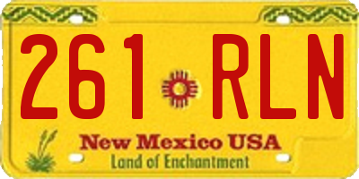 NM license plate 261RLN