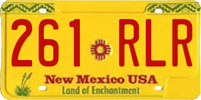 NM license plate 261RLR