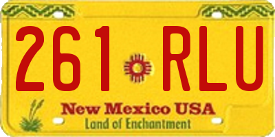 NM license plate 261RLU