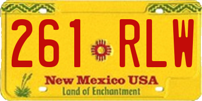 NM license plate 261RLW