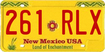 NM license plate 261RLX