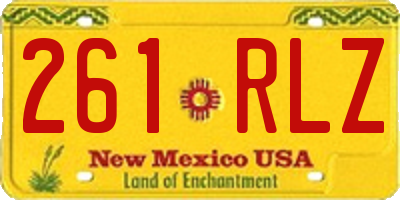 NM license plate 261RLZ