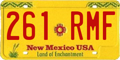 NM license plate 261RMF