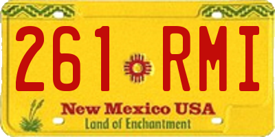 NM license plate 261RMI