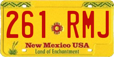 NM license plate 261RMJ