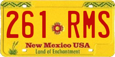 NM license plate 261RMS