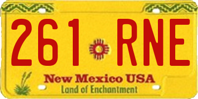 NM license plate 261RNE