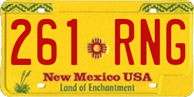 NM license plate 261RNG