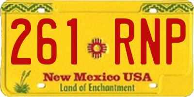 NM license plate 261RNP